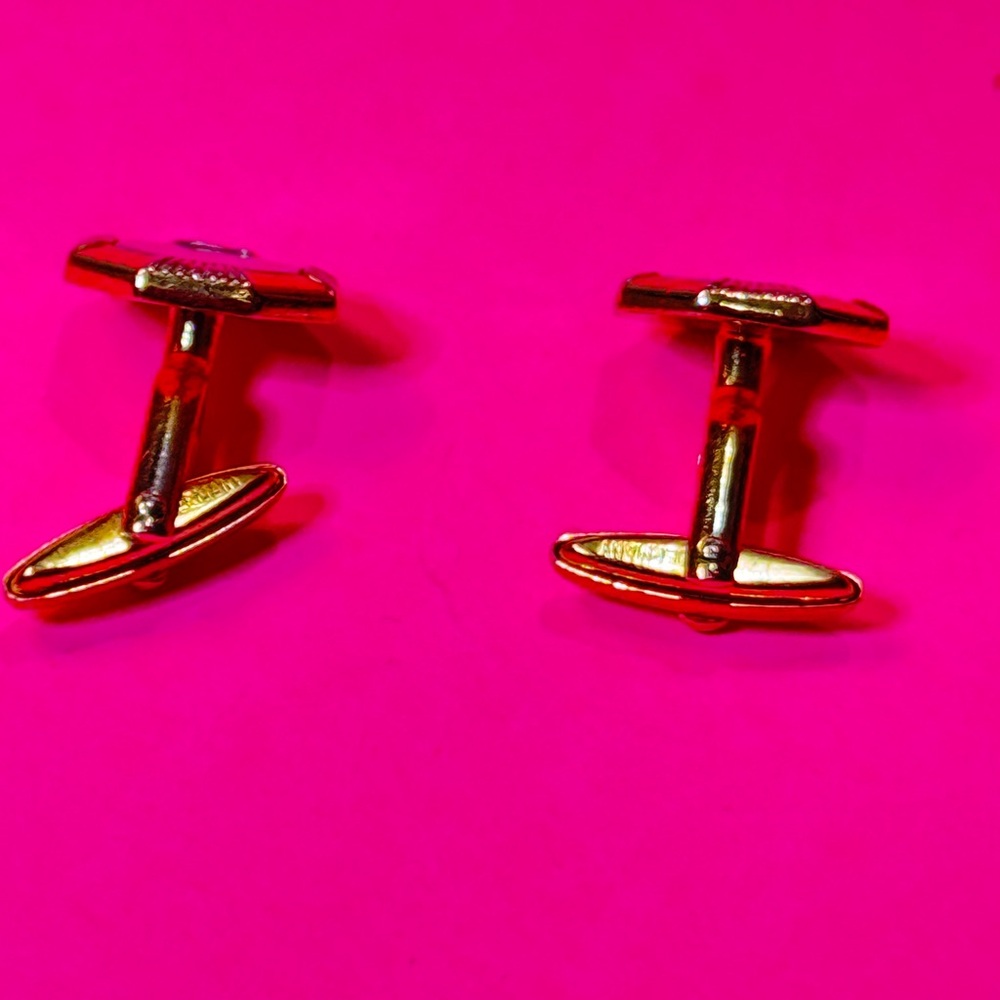 Dior Gold and Gray Octagonal Cufflinks - Picture 3 of 8